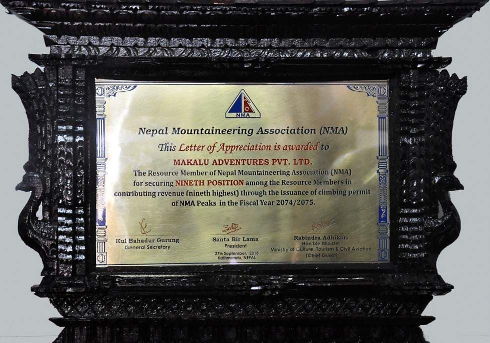Makalu Adventure features in Top 10 position