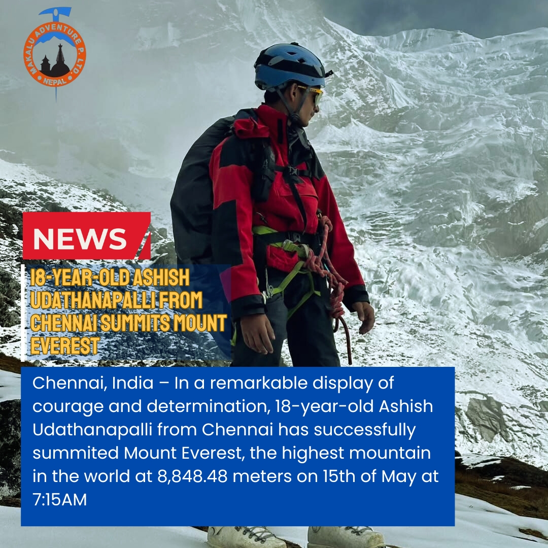 Ashish Udathanapalli from Chennai, India Climbs Mount Everest 