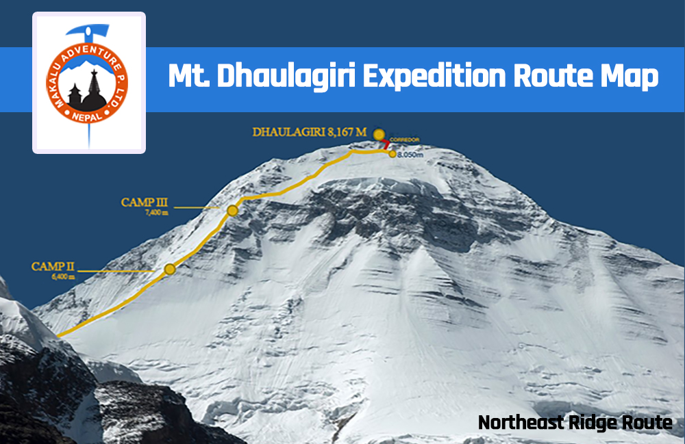 Dhaulagiri Expedition Northeast Ridge Climbing Route Map