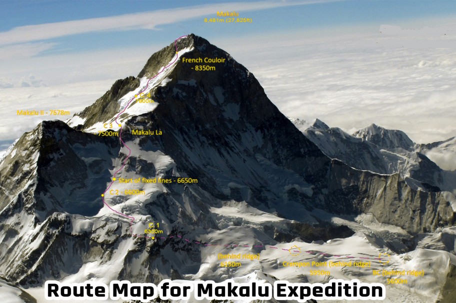 Makalu Expedition climbing Route Map