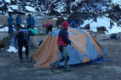 Camping during Kanchenjunga Base Camp Trek