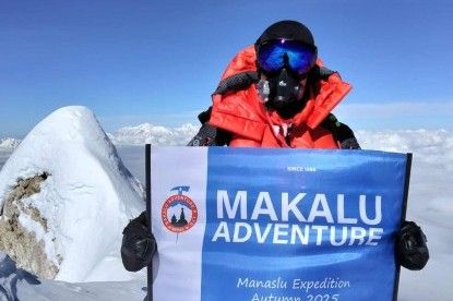 Akkei Rahaman from the UK has successfully summited Mount Manaslu