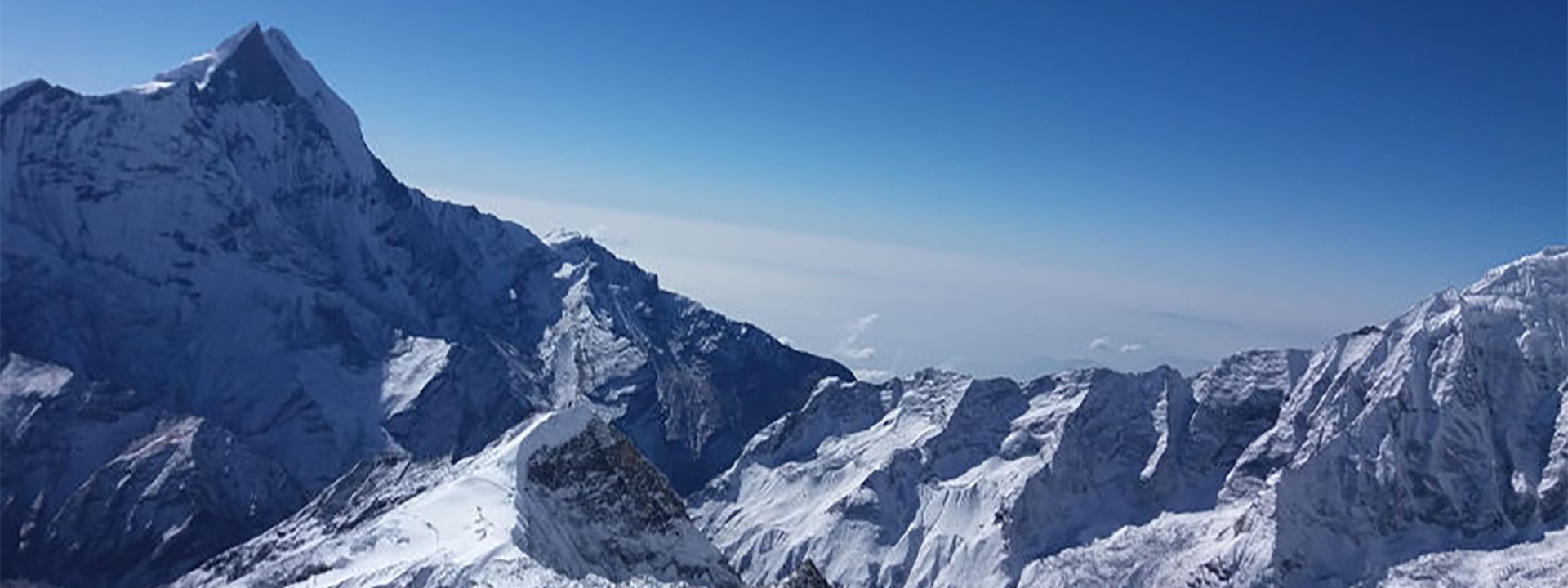 View from Singu Chulu Peak - Flute Peak in Nepal