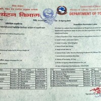 Ama Dablam Expedition 2024 permit issued by Department of Tourism, Nepal Government